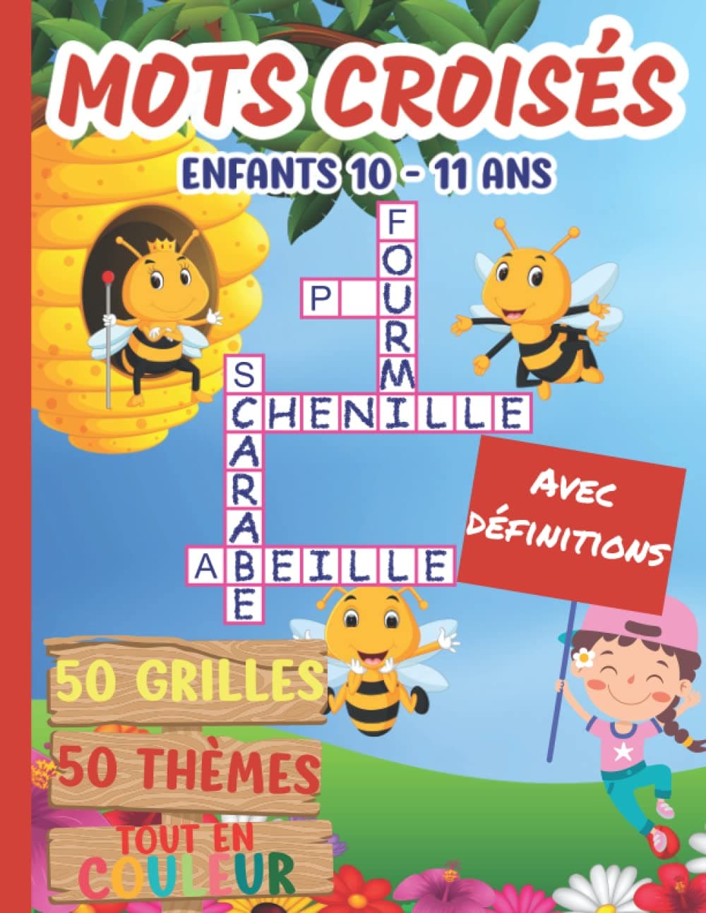 Mots croisés enfants 10 ans – 11 ans — couverture du cahier pour enfants 10-11 ans