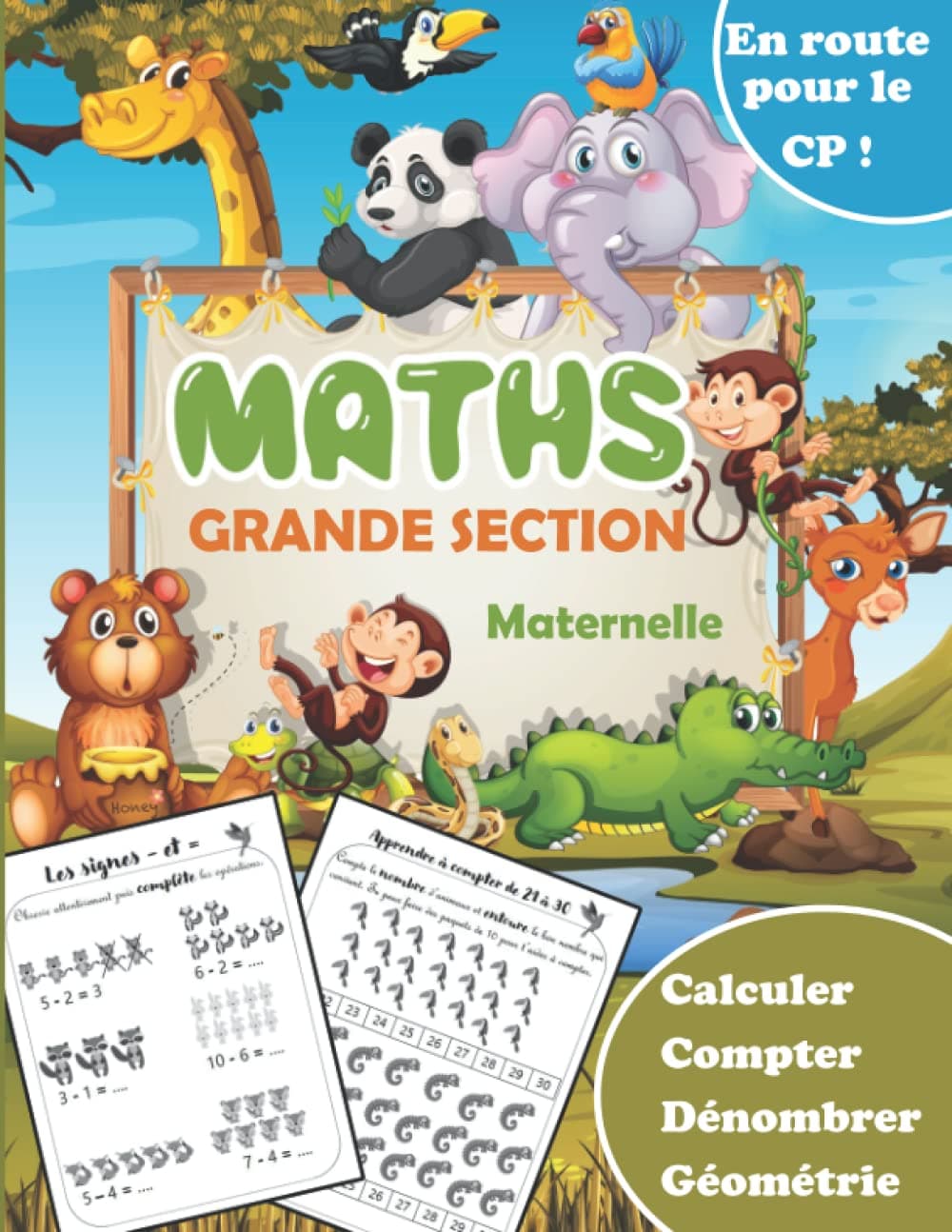 Maths Grande Section Maternelle — couverture du cahier pour enfants 5-6 ans