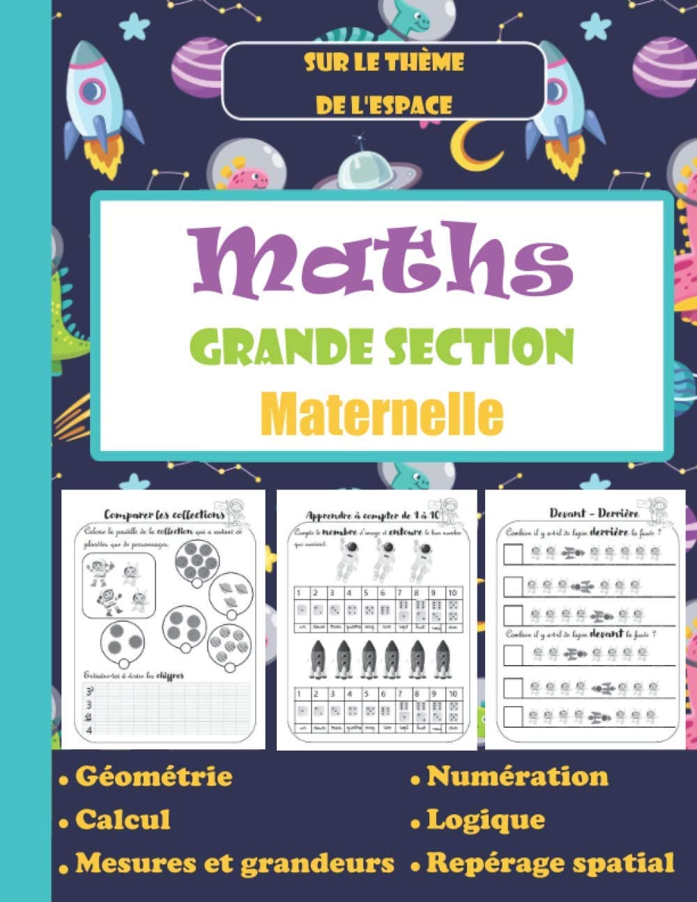 Maths Grande Section – Maternelle — couverture du cahier pour enfants 4-5 ans
