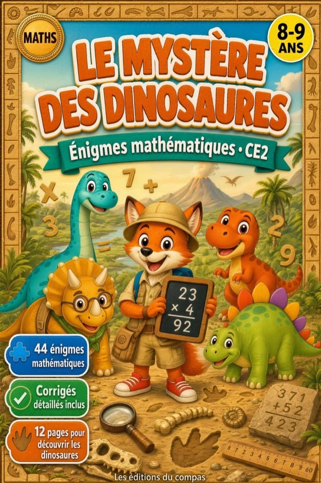 Le Mystère des Dinosaures — Énigmes mathématiques CE2